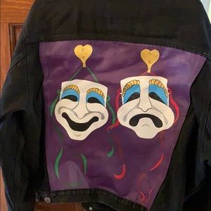 Comedy and tragedy - themed painted jacket